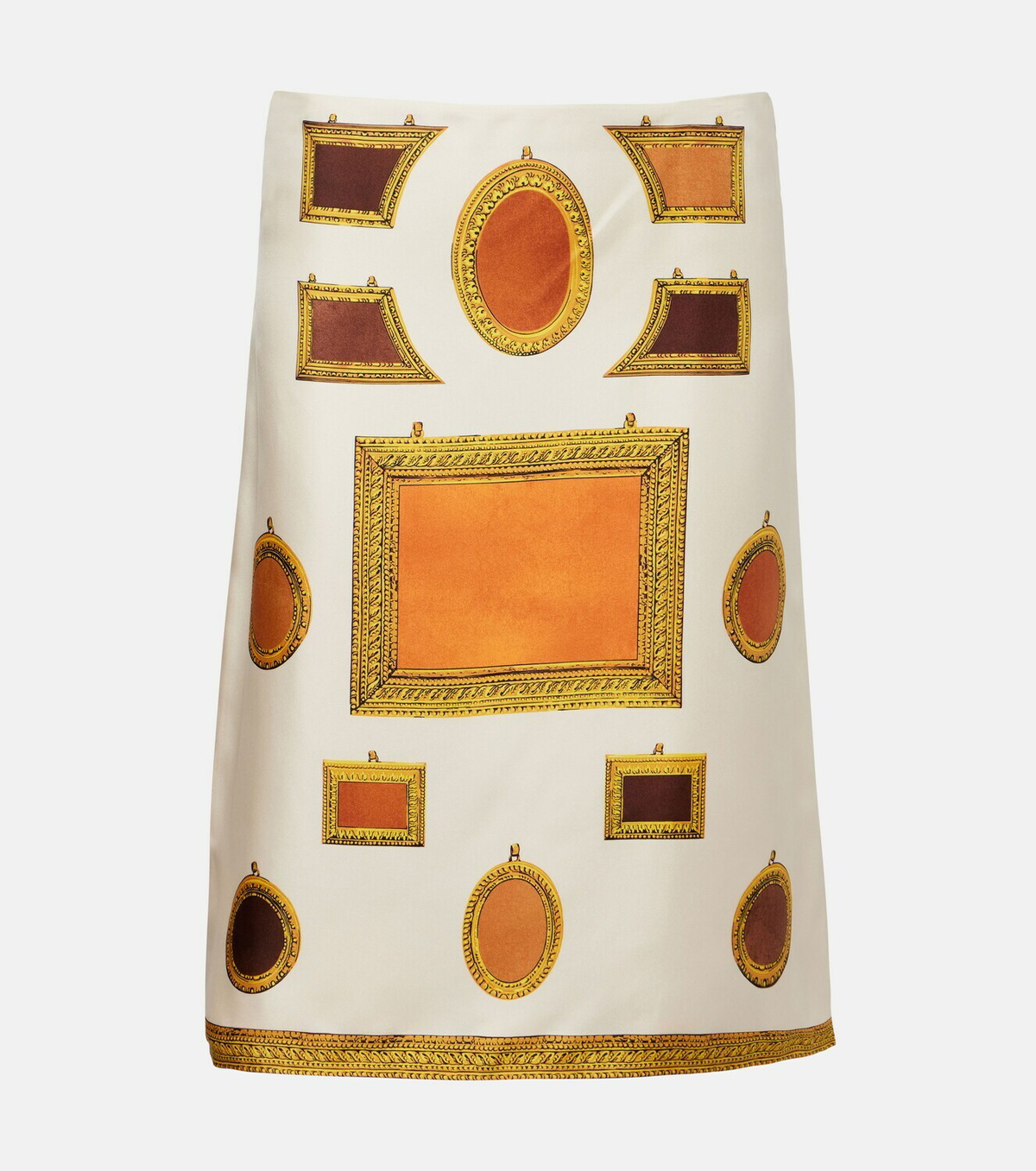 Versace Printed silk twill pencil skirt