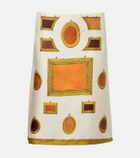 Versace Printed silk twill pencil skirt