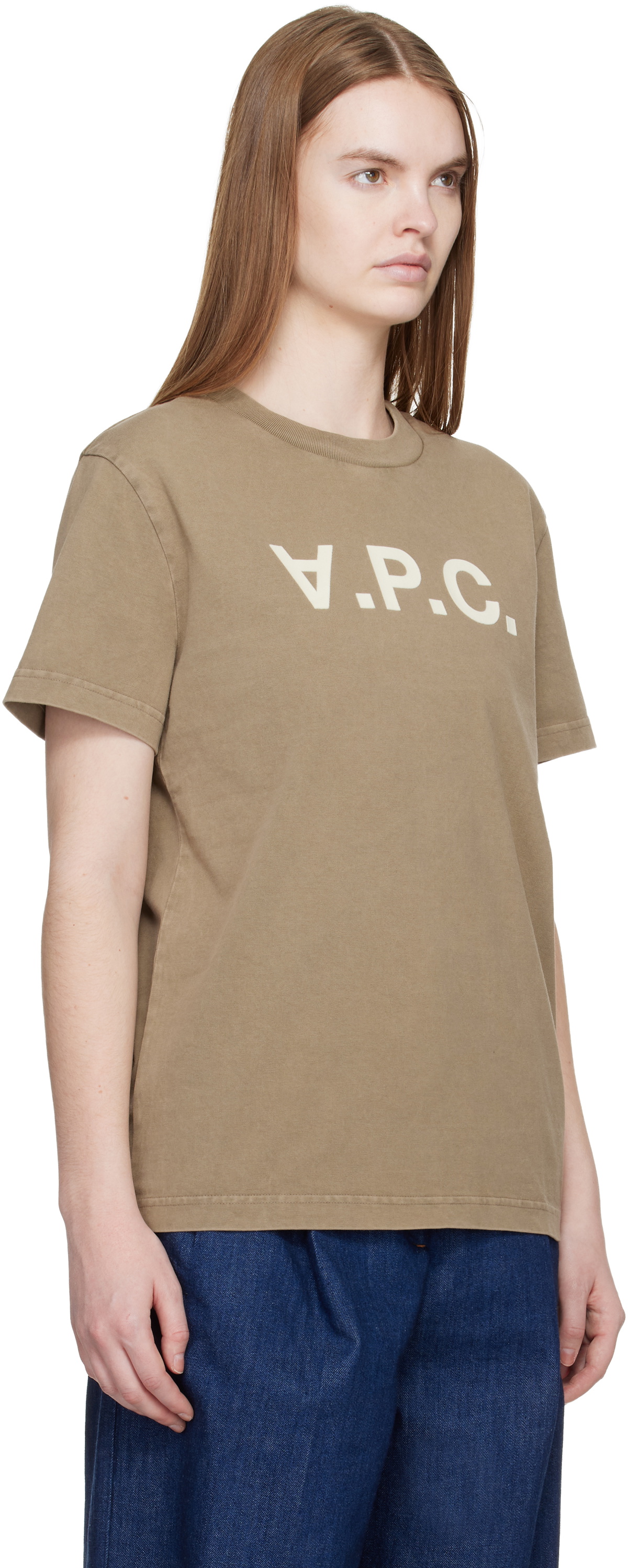 A.P.C. Khaki Standard Grand 'VPC' T-shirt