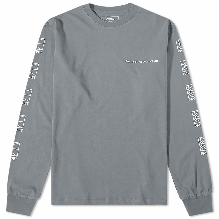Photo: PACCBET Men's Long Sleeve Small Logo T-Shirt in Grey