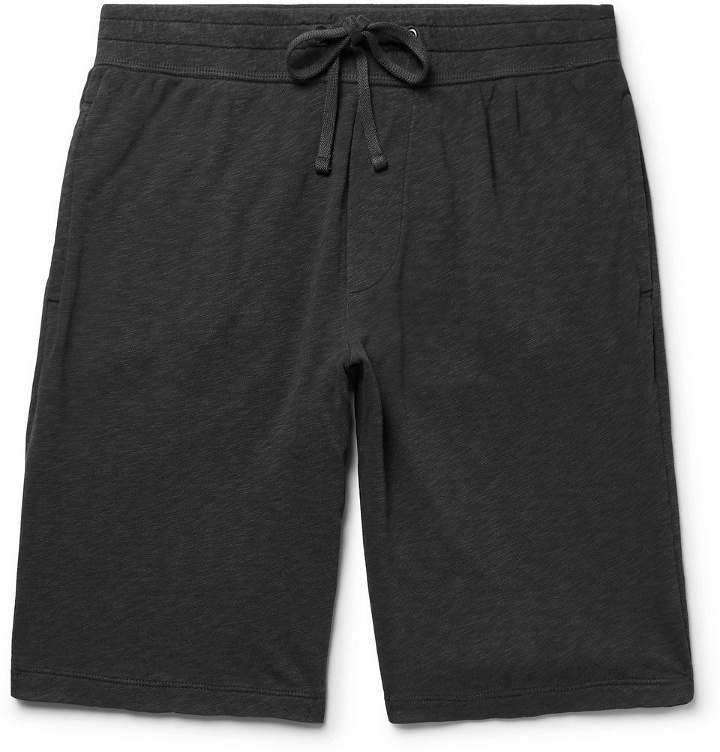Photo: James Perse - Loopback Supima Cotton-Jersey Drawstring Shorts - Dark gray