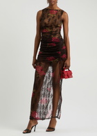 Bec & Bridge Desert Rose Floral-print Lace Tank Brown