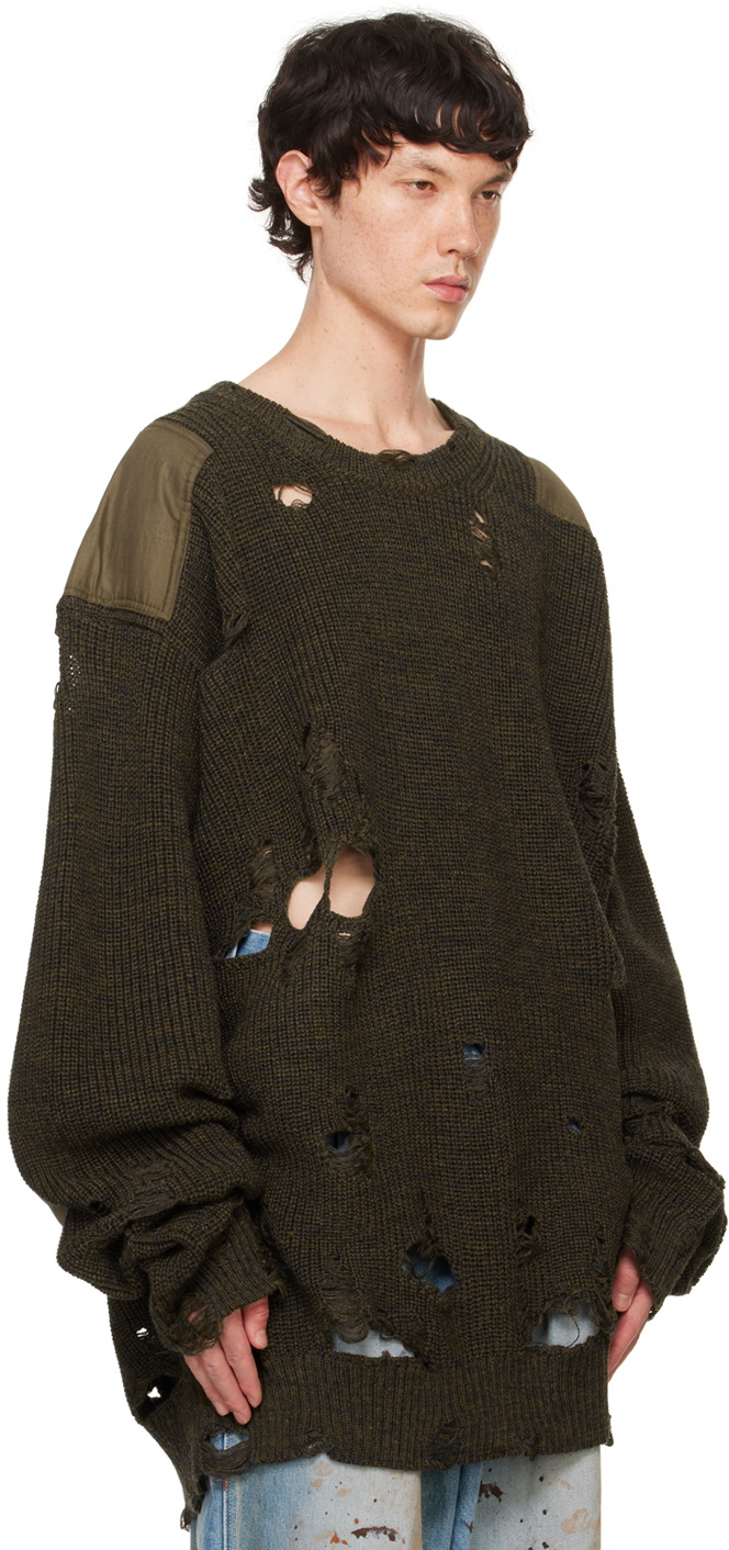 doublet Khaki Oversized Military Sweater