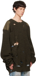 doublet Khaki Oversized Military Sweater