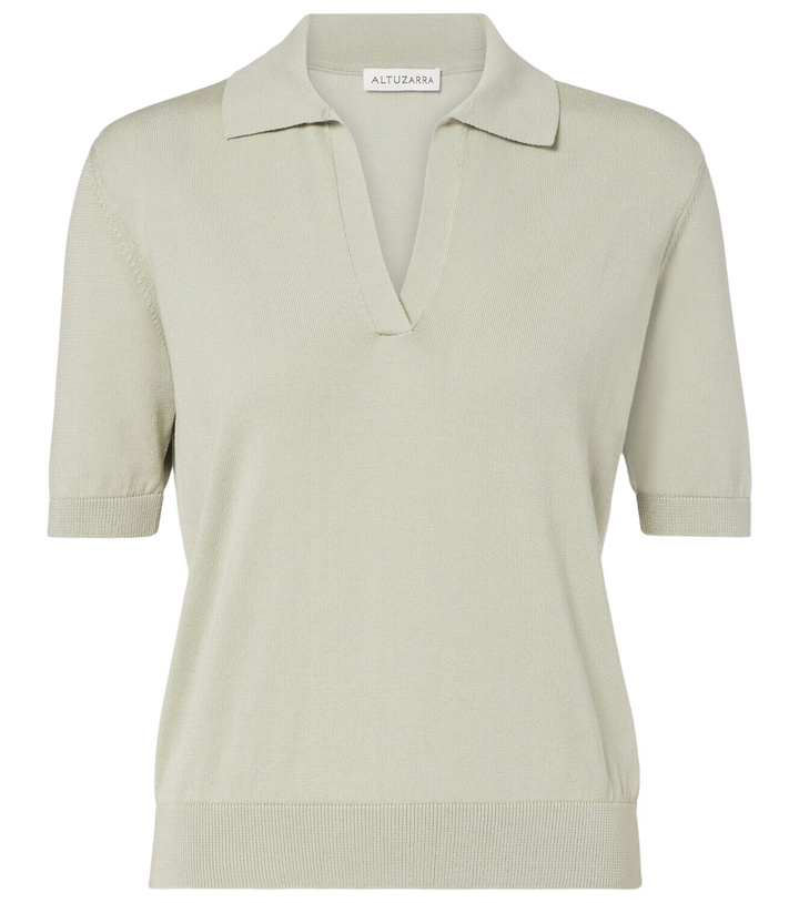 Photo: Altuzarra Clay cropped cotton and silk polo shirt