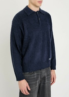 Picante Shaggy Logo-embroidered Cotton-blend Polo Jumper Navy