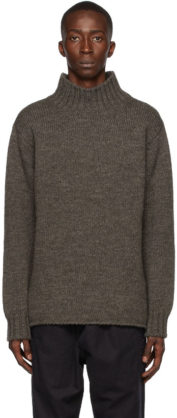Photo: MHL by Margaret Howell Brown Wide Neck Sweater