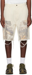 Metalwood Studio SSENSE Exclusive Off-White Cut Off Carpenter Shorts