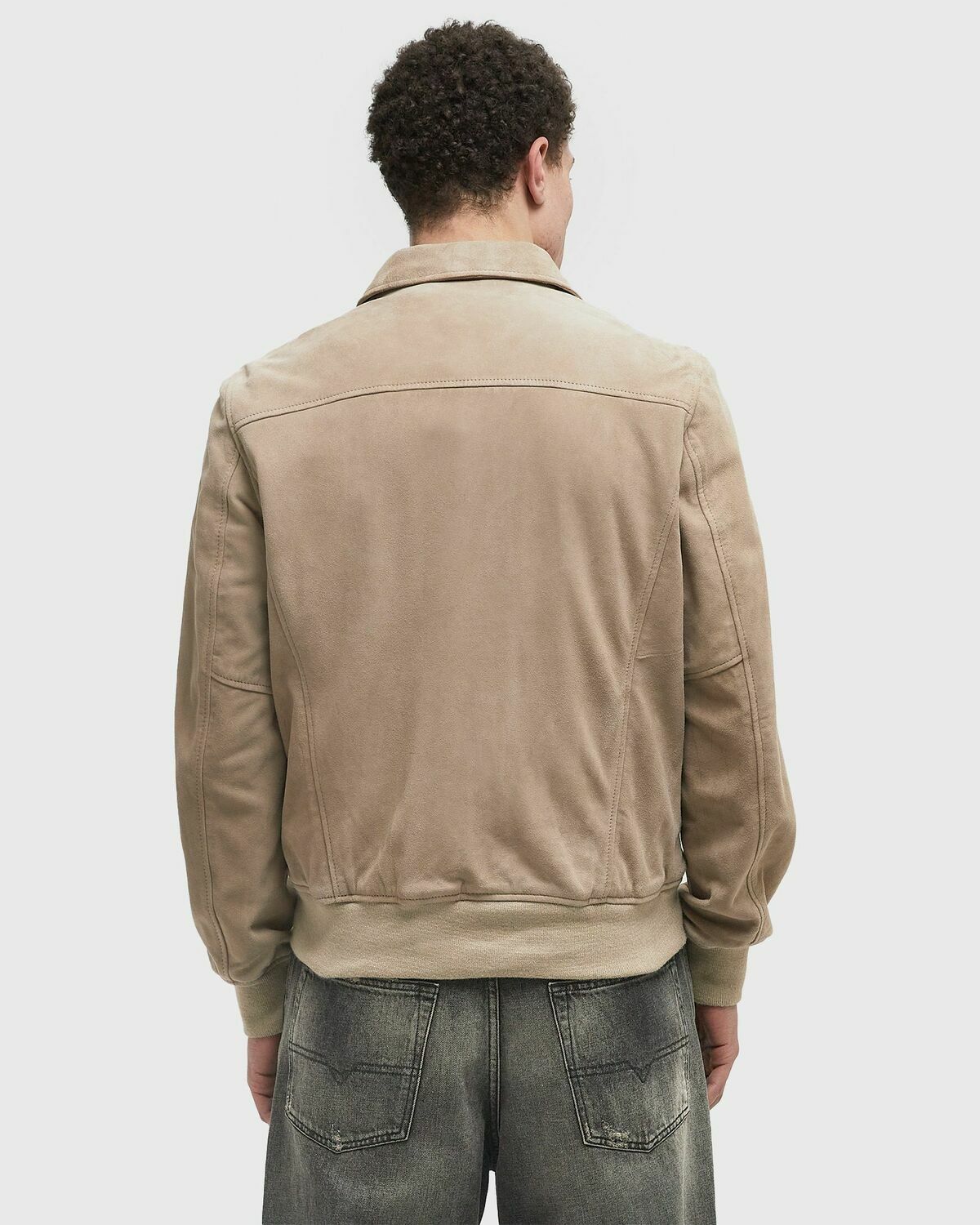 Schott NYC LC Aviator S Jacket Beige Mens Bomber Jacket Schott