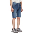 Balenciaga Blue Japanese Denim Shorts