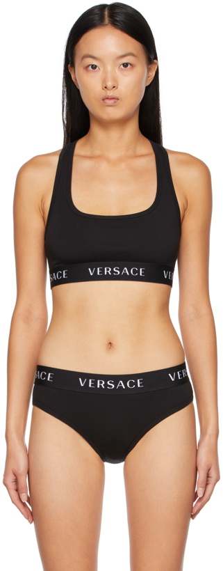 Photo: Versace Underwear Black Logo Sports Bra