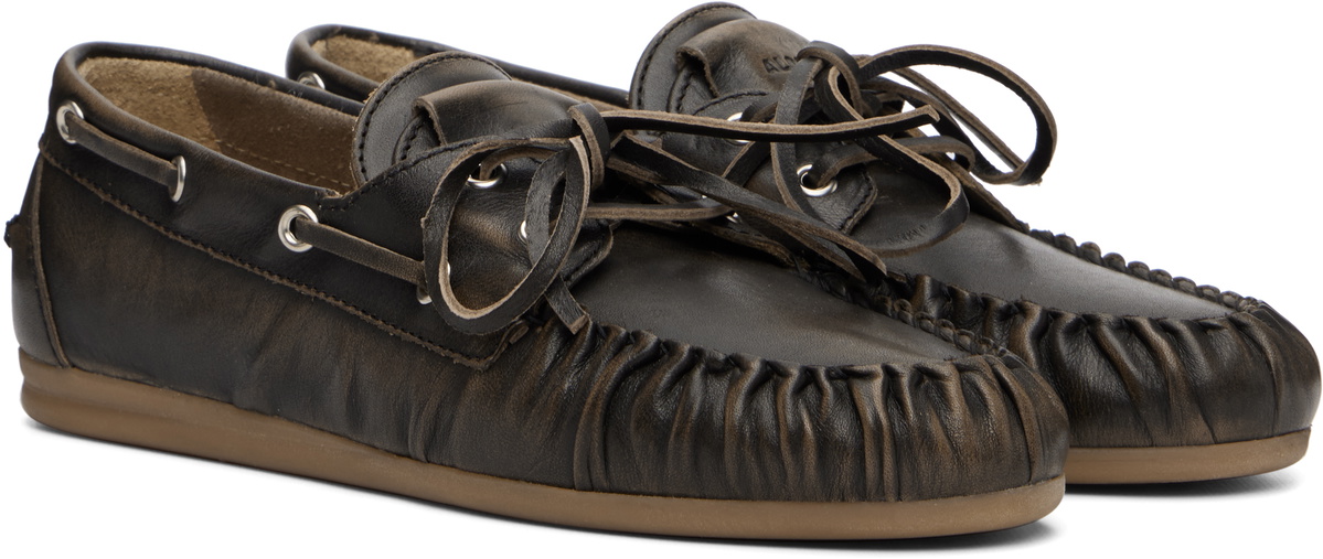 Alohas Brown Rowan Vintage Effect Leather Boat Shoes