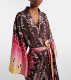 The Attico Printed silk beach cover-up