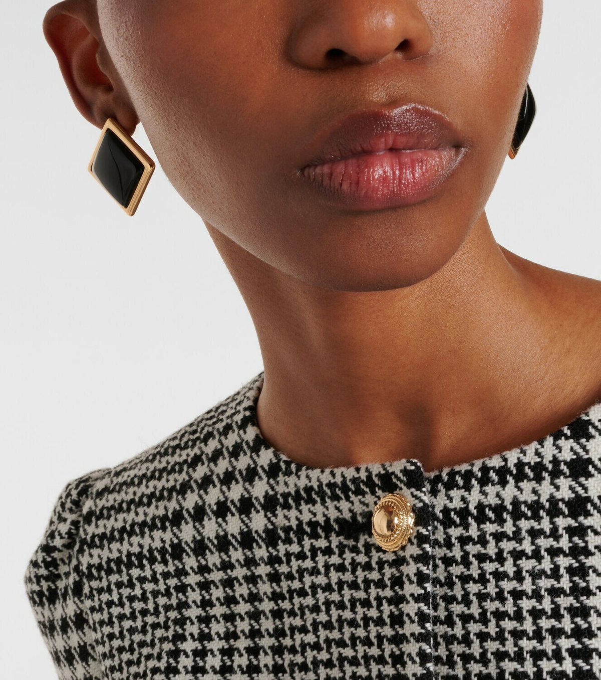Self-Portrait Enamel gold-plated earrings