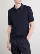 Altea - Pierre Honeycomb-Knit Cotton-Piqué Polo Shirt - Blue