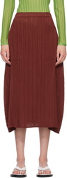 PLEATS PLEASE ISSEY MIYAKE Burgundy Monthly Colors October Maxi Skirt
