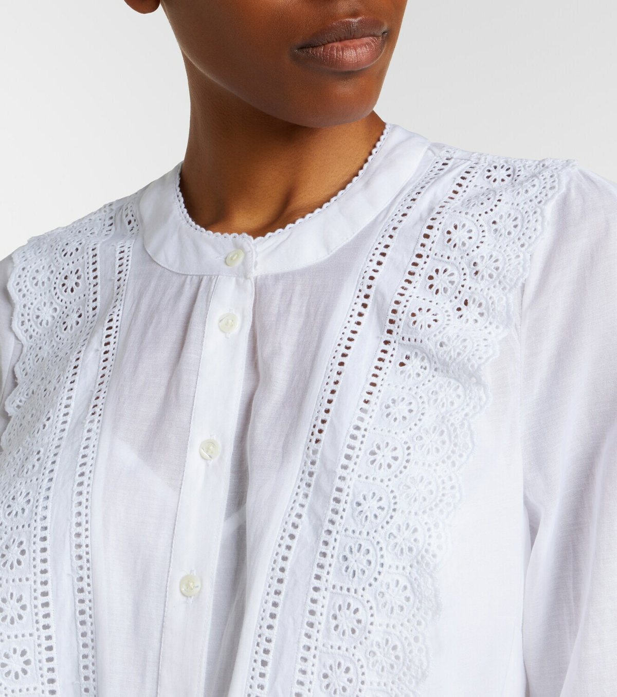 Veronica Beard Clermont broderie anglaise cotton-blend shirt