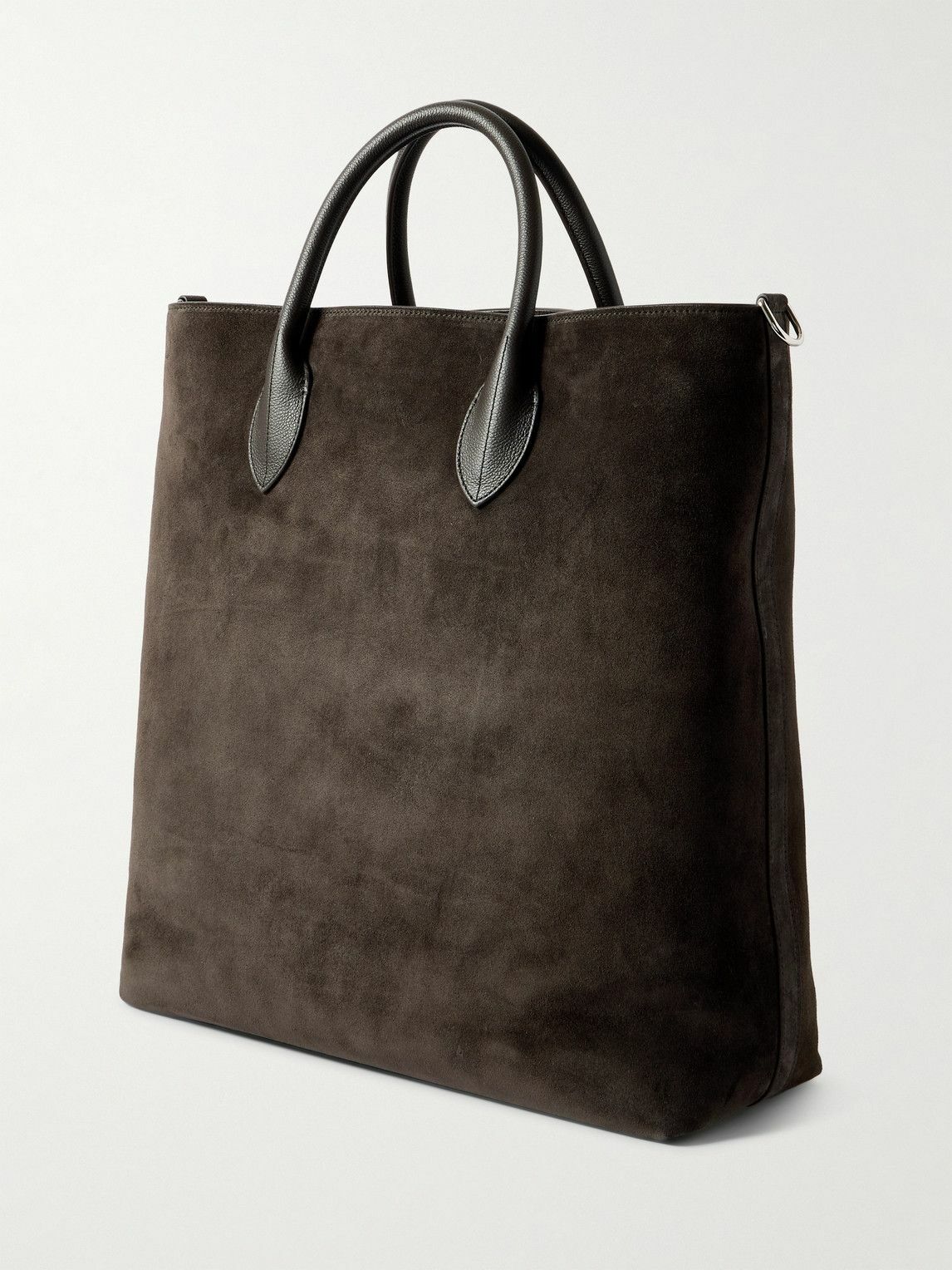 Mr P. - Full Grain Leather-Trimmed Suede Tote