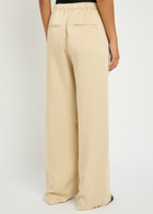 Vince Pintucked Satin-crepe Trousers Cream