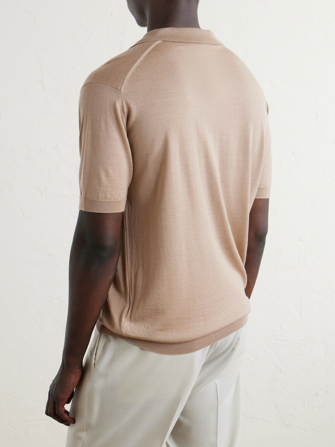 John Smedley - Macloud Knitted Merino Wool Polo Shirt - Neutrals