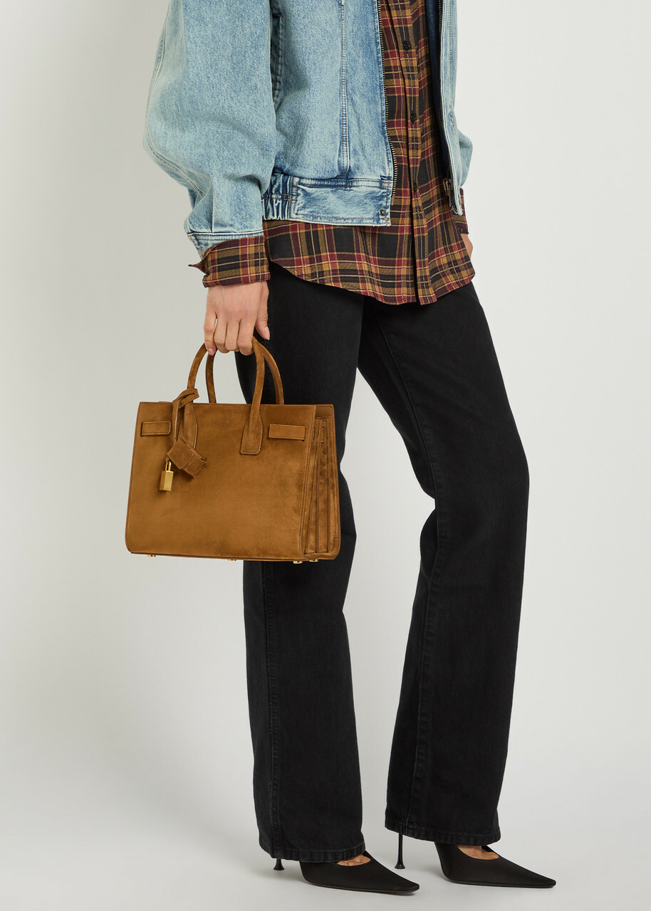 Saint Laurent Sac De Jour Suede top Handle bag - Orange - One Size