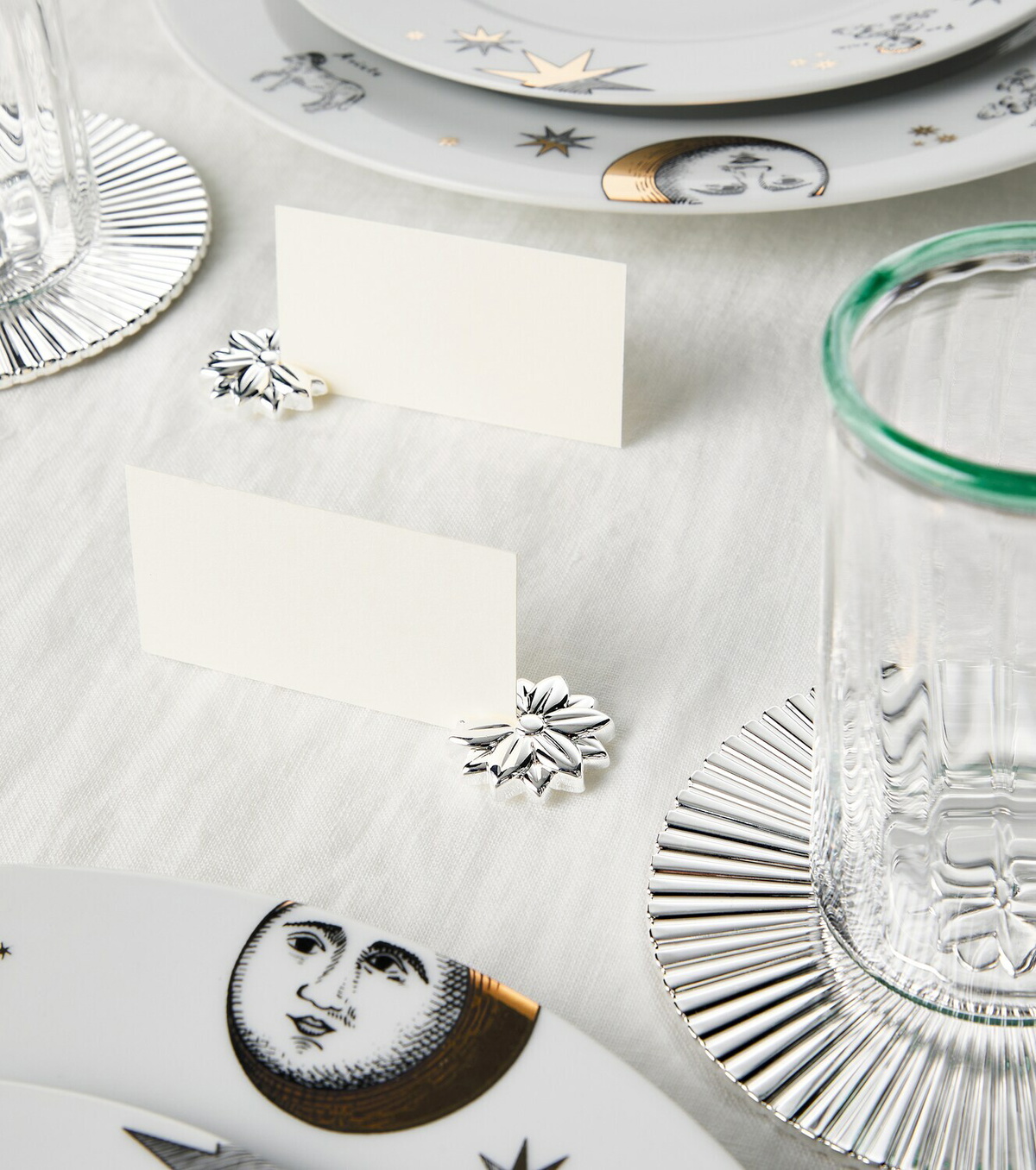 Christofle Malmaison set of 2 silver-plated place card holders