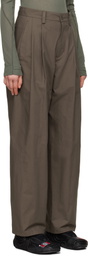 HYEIN SEO Brown Wide Beaded Belt Trousers