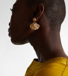 Sydney Evan Scallop Shell 14kt gold (585/1000) earrings with diamonds and pearls