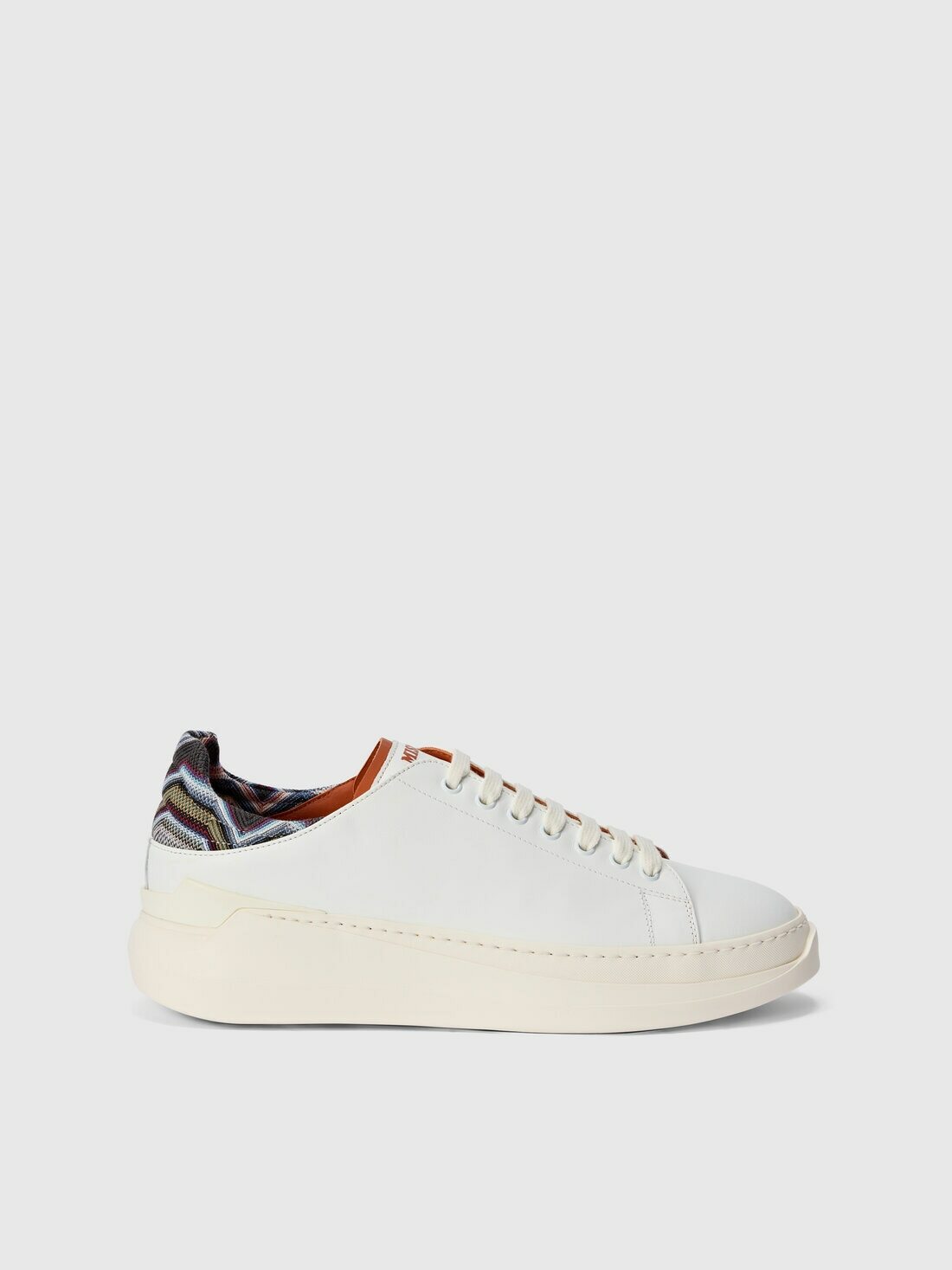 Missoni - Sneakers with zigzag fabric insert and logo, Men, White & Brown