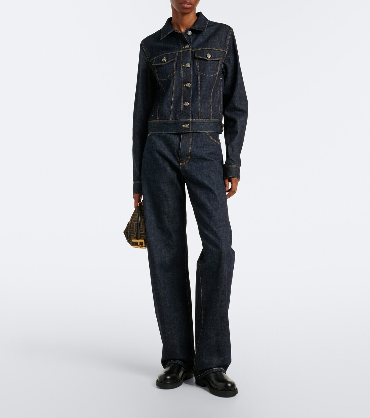 Fendi Commando FF Zucca leather Chelsea boots