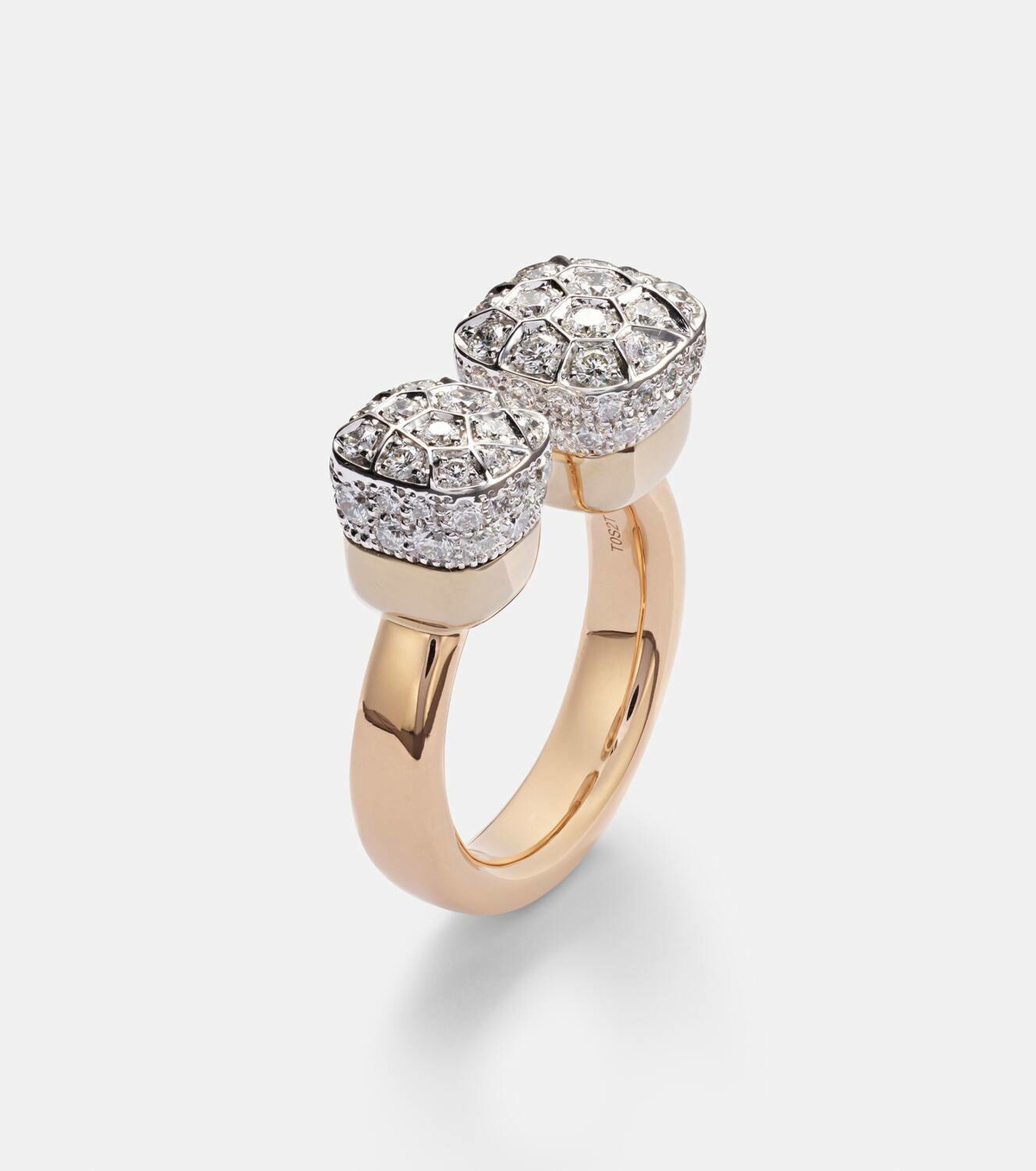 Pomellato Nudo 18kt rose and white gold ring with diamonds