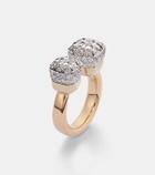 Pomellato Nudo 18kt rose and white gold ring with diamonds