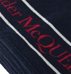 Alexander McQueen - Logo-Print Cotton-Terry Beach Towel - Blue