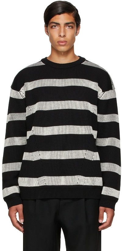 Photo: Juun.J Black & White Striped Sweater