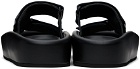 MM6 Maison Margiela Black Webbing Slip-On Platform Sandals