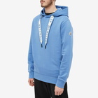 Moncler Men's Drawstring Logo Popover Hoody in Blue