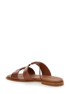 Hereu lina Brown Thongs Sandals In Leather Woman