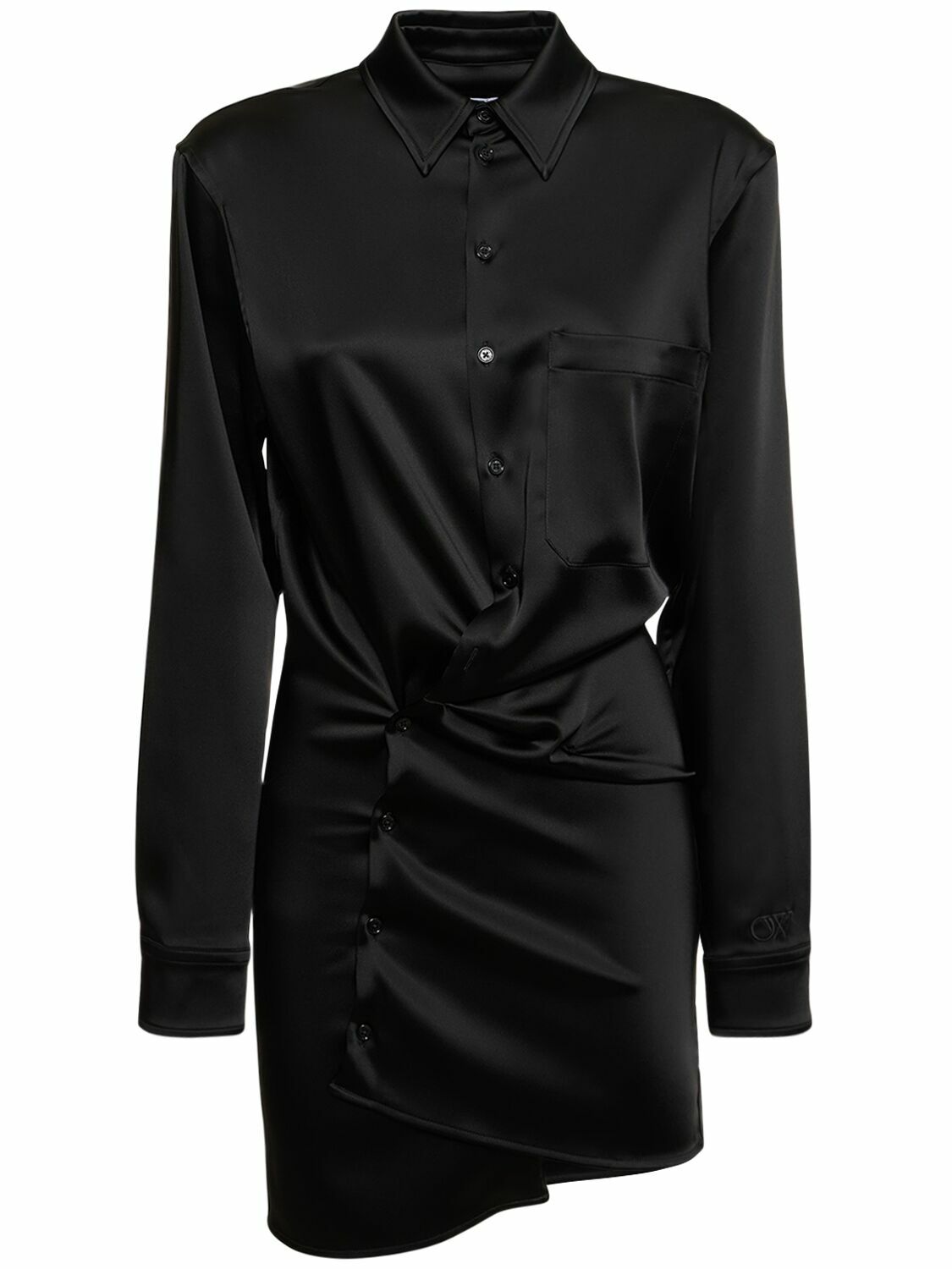 twist satin shirt dress OFF-WHITE
