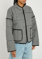 Free People Chloe Gingham Cotton Jacket Black And White