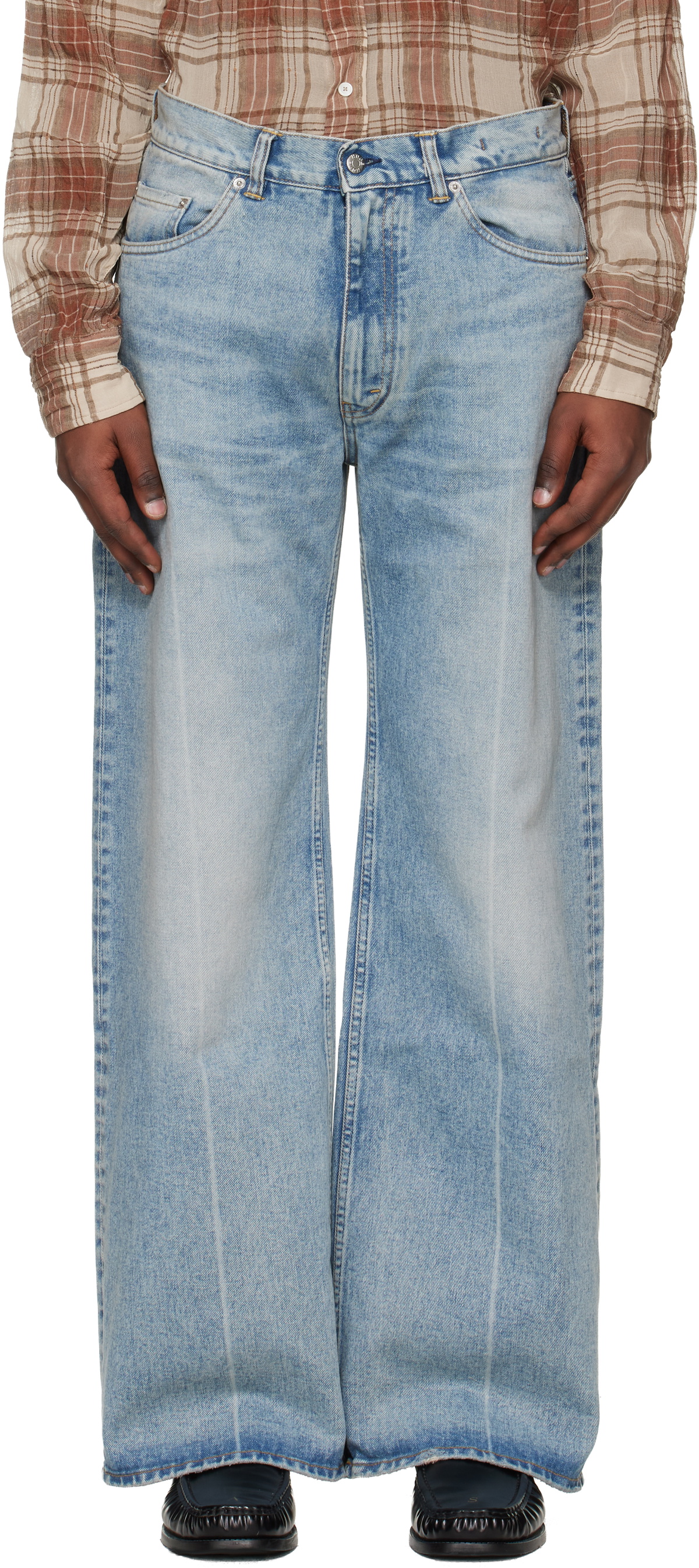 HOPE Blue Low-Waist Wide-Leg Jeans