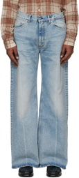 HOPE Blue Low-Waist Wide-Leg Jeans