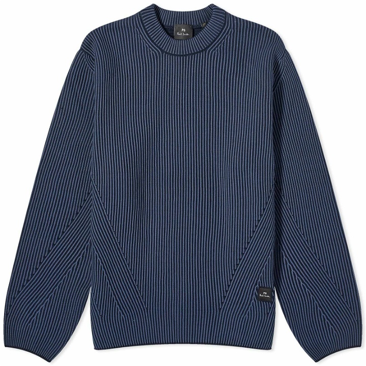 Photo: Paul Smith Men's Ribbed Crew Knit in Blue
