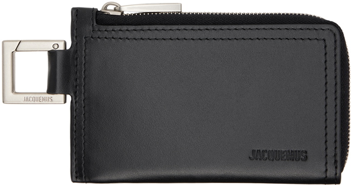 Photo: JACQUEMUS Black & Navy Les Classiques 'Le porte-zippé Cuerda' Card Holder