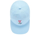 Drôle de Monsieur Men's Embroidered Flower Logo Cap in Light Blue