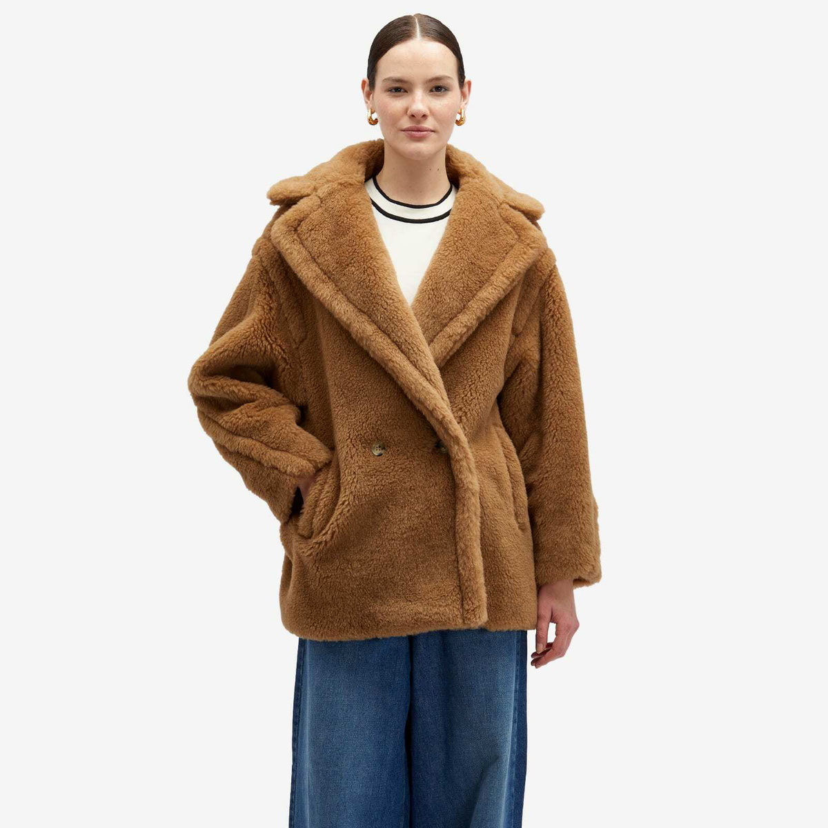 コート MAX MARA Woman Coat Camel 2421016123600 001 Max Mara Women's Midi Wool Coat in Camel Max Mara