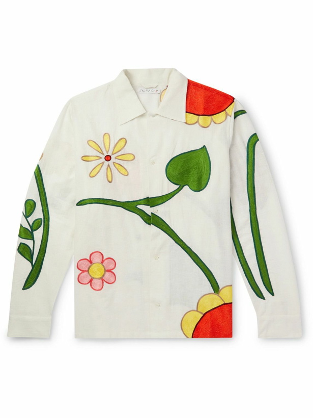 Photo: SKY HIGH FARM - Botticelli Embroidered Cotton Shirt - Neutrals