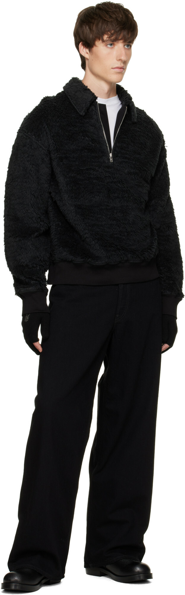 mastermind JAPAN Black Open Fingered Gloves