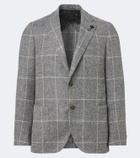 Lardini Checked alpaca and wool-blend blazer