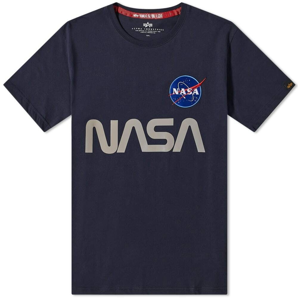 Alpha Industries Men\'s Space Shuttle T-Shirt Industries Purple Alpha Black/Neon in