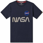 Alpha Industries Men's NASA Reflective T-Shirt in Rep Blue